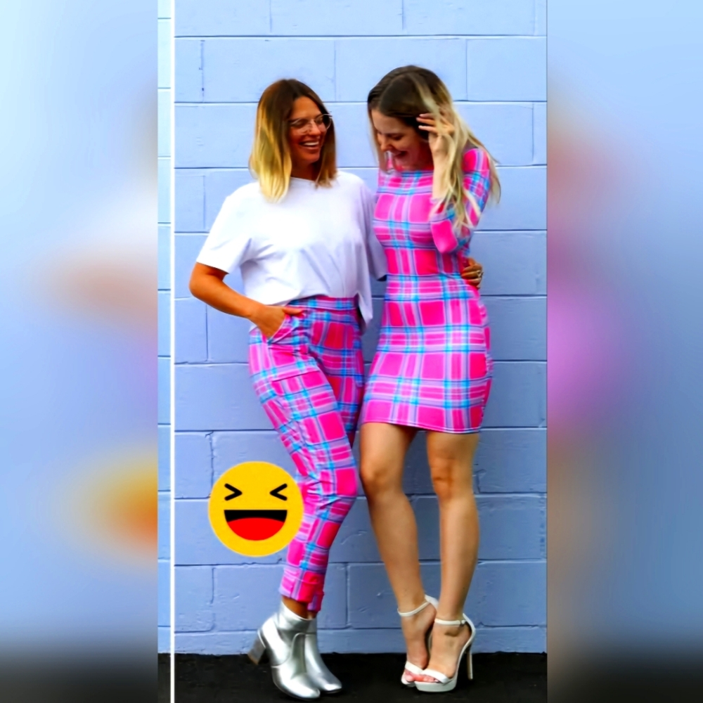 Blackmilk Tartan Barbie Cuffed Pants
